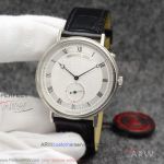 Perfect Replica Breguet Classique Silver Dial Black Leather Strap 40 MM Automatic Watch